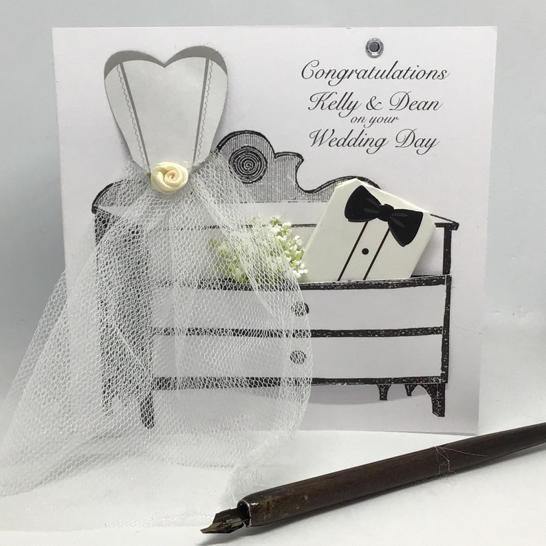 Personalised Husband Wedding Day Card Luxury Handmade Husband Card Bride Gift Personalised Husband Wedding Day Card Luxury Handmade Husband Card Bride Gift