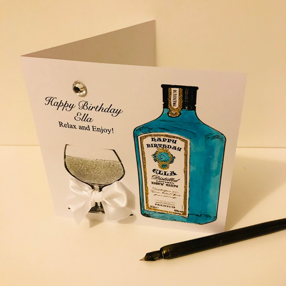 Gin and Tonic Birthday Card Handmade Personalised Special Etsy UK