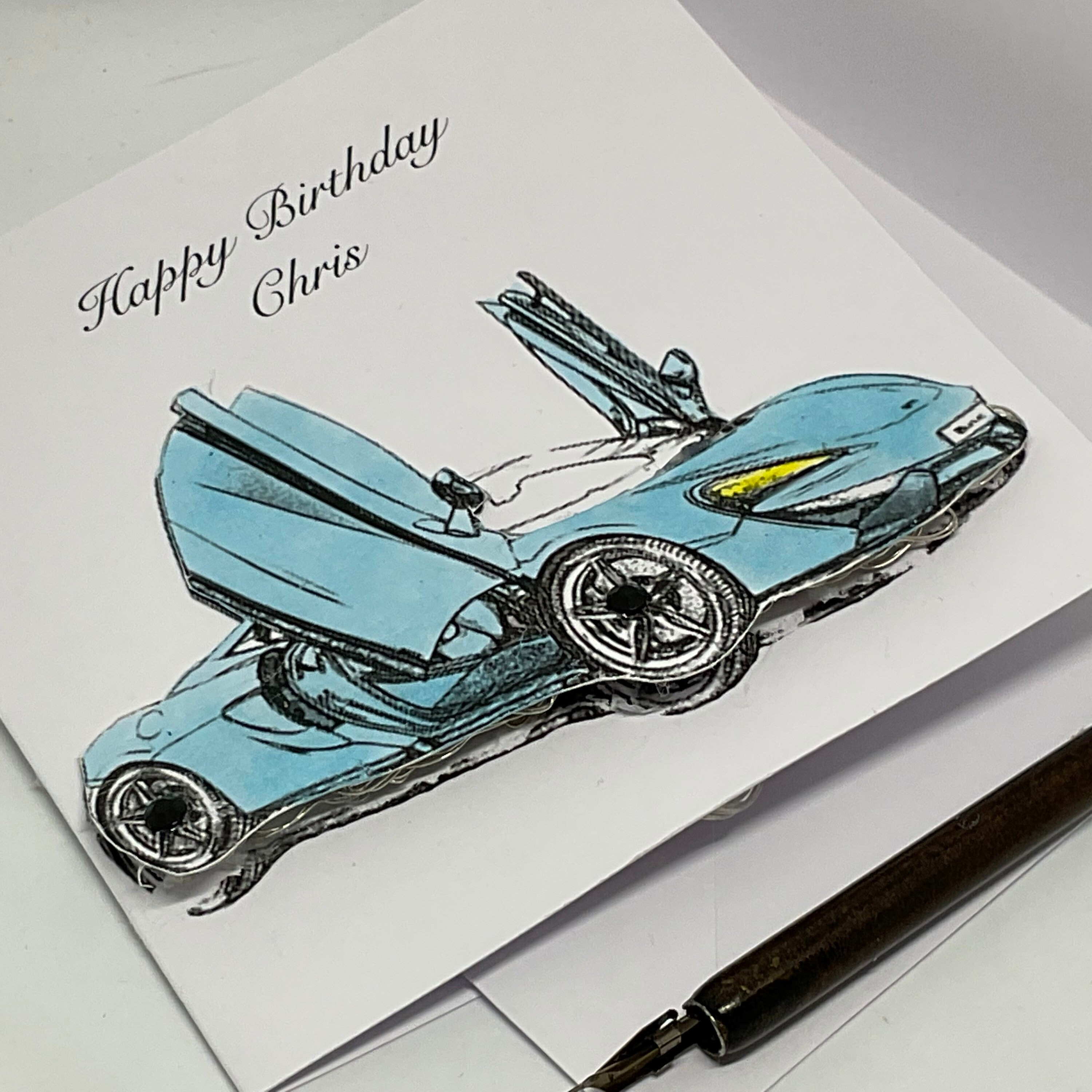 Sports Car Birthday Card Personalised Sports Car Light up Etsy UK