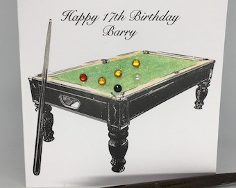Personalised Ronnie O’Sullivan Snooker Sport Birthday Card Him DAD SON Brother