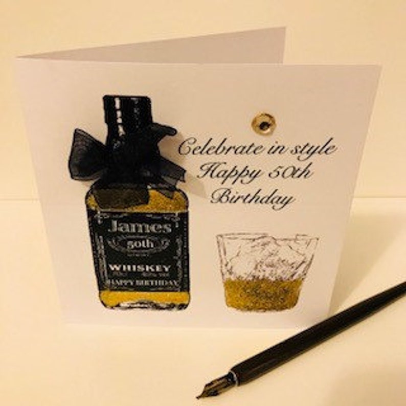 Whiskey Birthday Card / Handmade/ Personalised / Dad / Etsy UK
