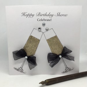 Celebration Birthday Card, personalised, handmade 18th, 21st, 40th, 50th, Daughter, Sister, Mum, Friend, Any occasion