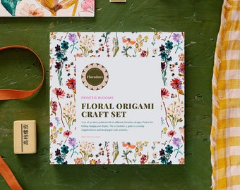 Floral Origami Craft Set // botanical art, origami kit, origami paper, craft set, mindful art, craft kit, floral art set