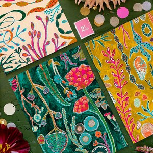 Mélange de cartes vierges // art botanique, cadeau d'hôtesse à agencer et à agencer, cartes intérieures vierges, cartes de tous les jours, mini impressions, art floral, cartes florales