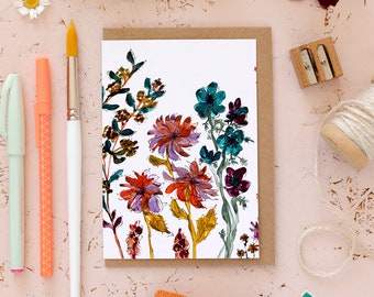 Floradore II Card Set // botanical art, painted flowers, hostess gift, blank inside, everyday cards, mini prints, floral wall art