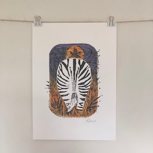 ZEBRA Original Lino Print