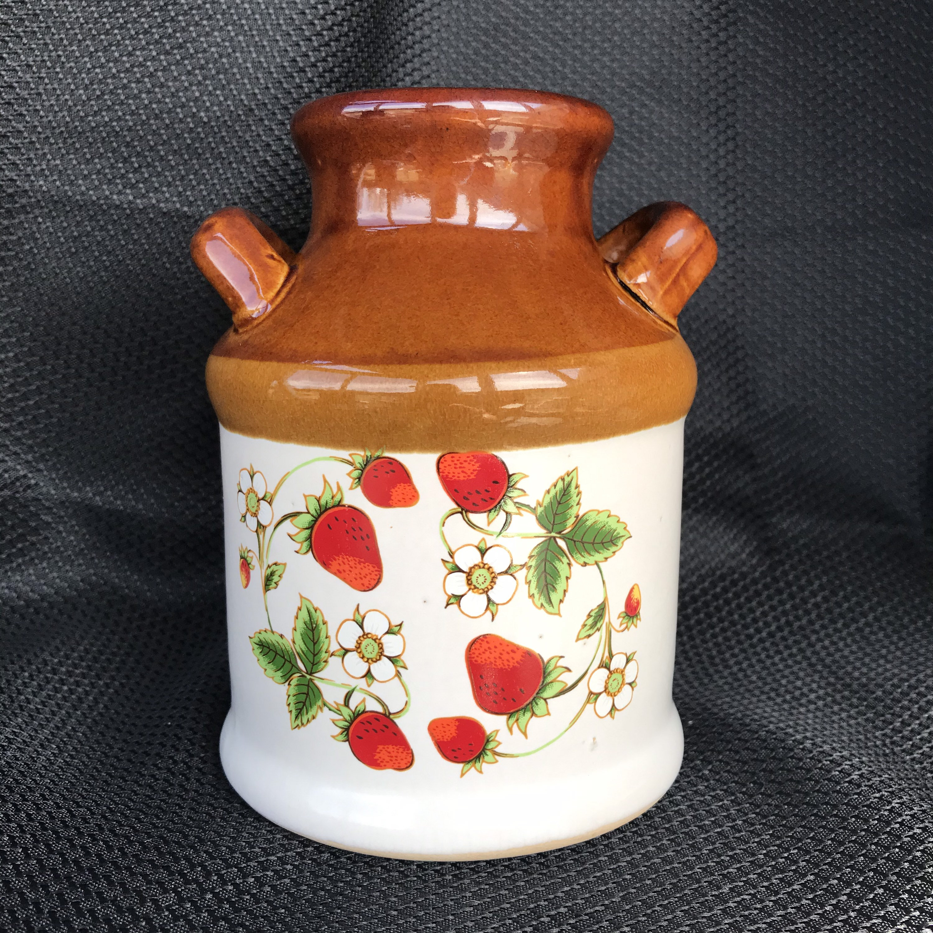 Vintage Ceramic Milk Can with Strawberries Etsy