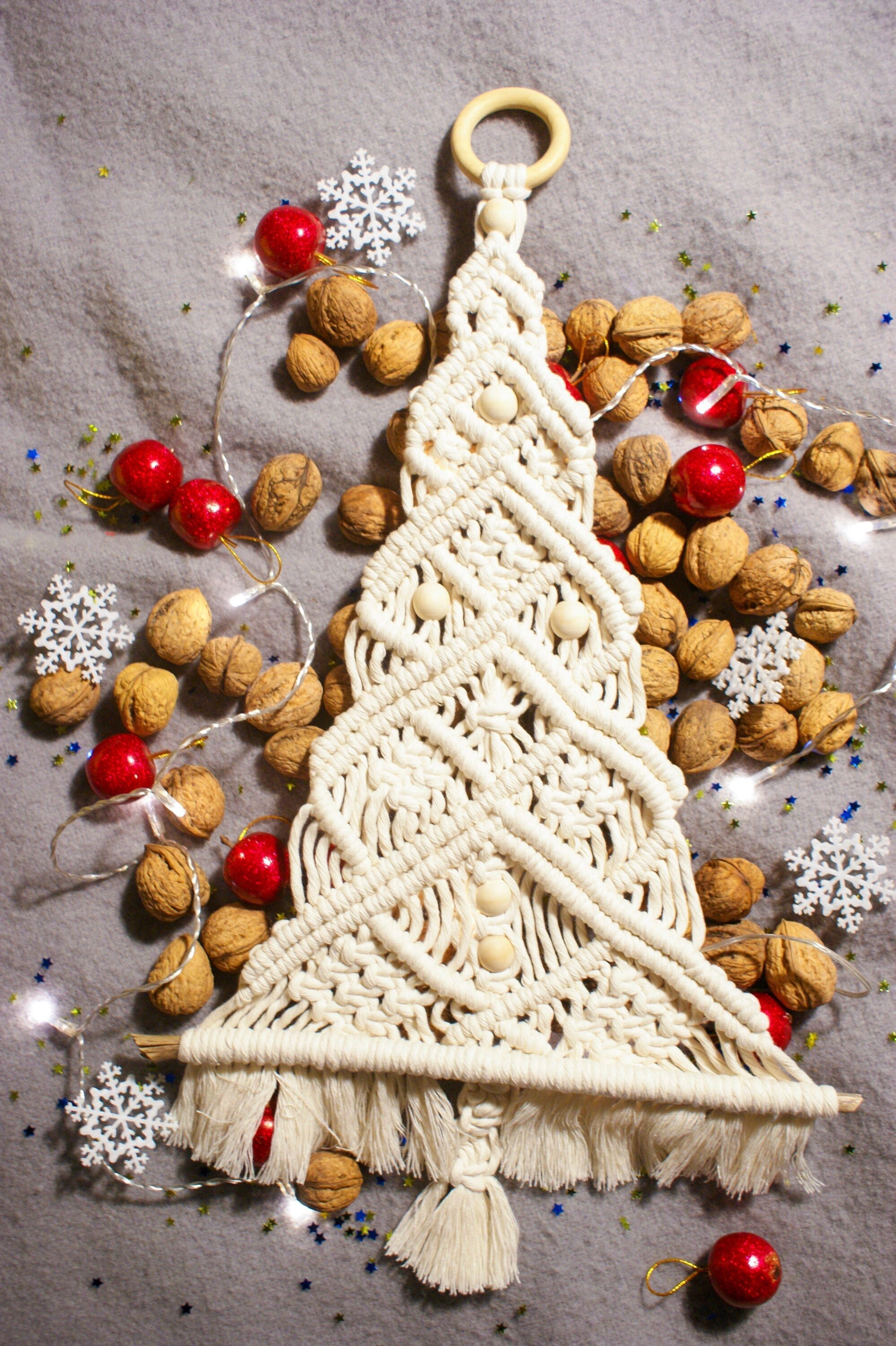 Christmas tree macrame winter festive wall hanging Etsy