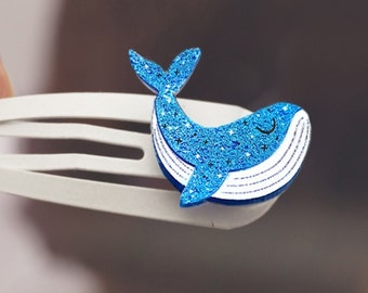 Glitter hair clips whale sea life ocean animals children hair clip gift for Easter school cone Santa Claus Advent calendar Christmas