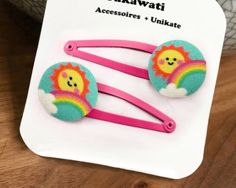 Pinces à cheveux arc-en-ciel pour enfants, cadeau pour Pâques, pour enfants, anniversaire, école, cône, Père Noël, calendrier de l'Avent, Noël