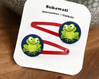 Frosch Kinder Haarspangen  Grün Rot Zopfgummi Haarclip  Geschenk für  Ostern  Schultüte Nikolaus Adventskalender Weihnachten