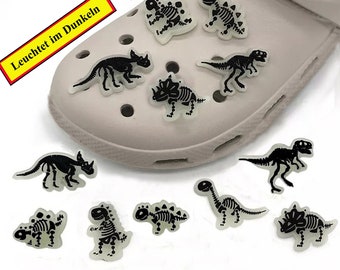 Dino Schuhanstecker leuchten im Dunkeln Charm Schuhclip Kinder Crocs Anstecker Pins Schuhclip