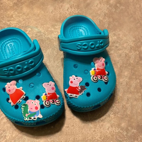 Insignias de Piggy Crocs para zapatos, alfileres de Clip para zapatos para niños, insignias para Pascua, Papá Noel, calendario de Adviento, Navidad