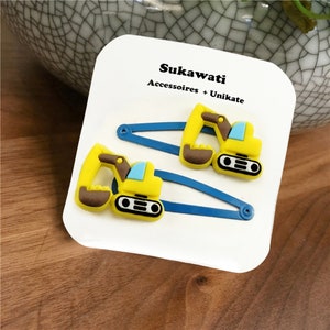 Excavator hair clips boys construction site children hair clip hair tie UNISEX hair clip boy Santa Claus Advent calendar Christmas