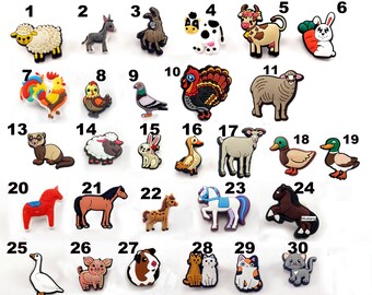 Haustiere Crocs Pferd Katze Hund Esel Regenbogen Meerschweinchen Frosch Tiere Anstecker Schuhe   f. Nikolaus Adventskalender Weihnachten