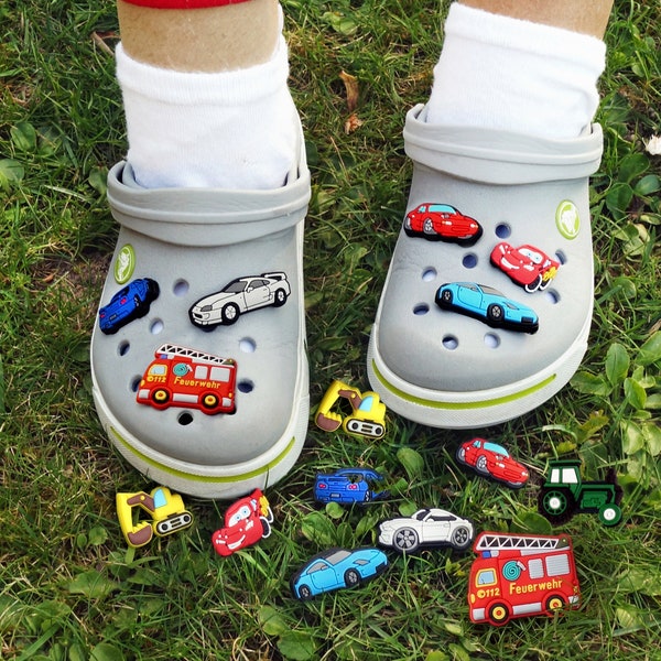 Polizei Feuerwehr Bagger Trecker Auto Schuh Anstecker Pin Crocs Charms Motorrad   für Ostern Nikolaus Adventskalender Weihnachten