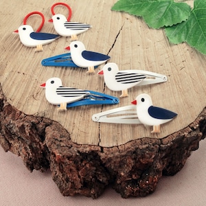 Pack of 2 Seagull Hair Clips Children's Hair Tie Seagull Bird Hair Clip Maritime Gift for Birthday School Bag Santa Claus Advent Calendar Christmas