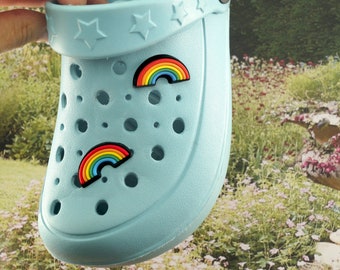 Regenbogen Crocs Charm Schuh Anstecker Schuhclip Crocs Schmuck, Charms für Schuhe Adventskalender Nikolaus Weihnachten