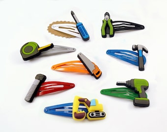 Tool hair clips children excavator drill, saw, pliers, hammer, screw, hair tie UNISEX Boy Santa Claus Advent calendar Christmas