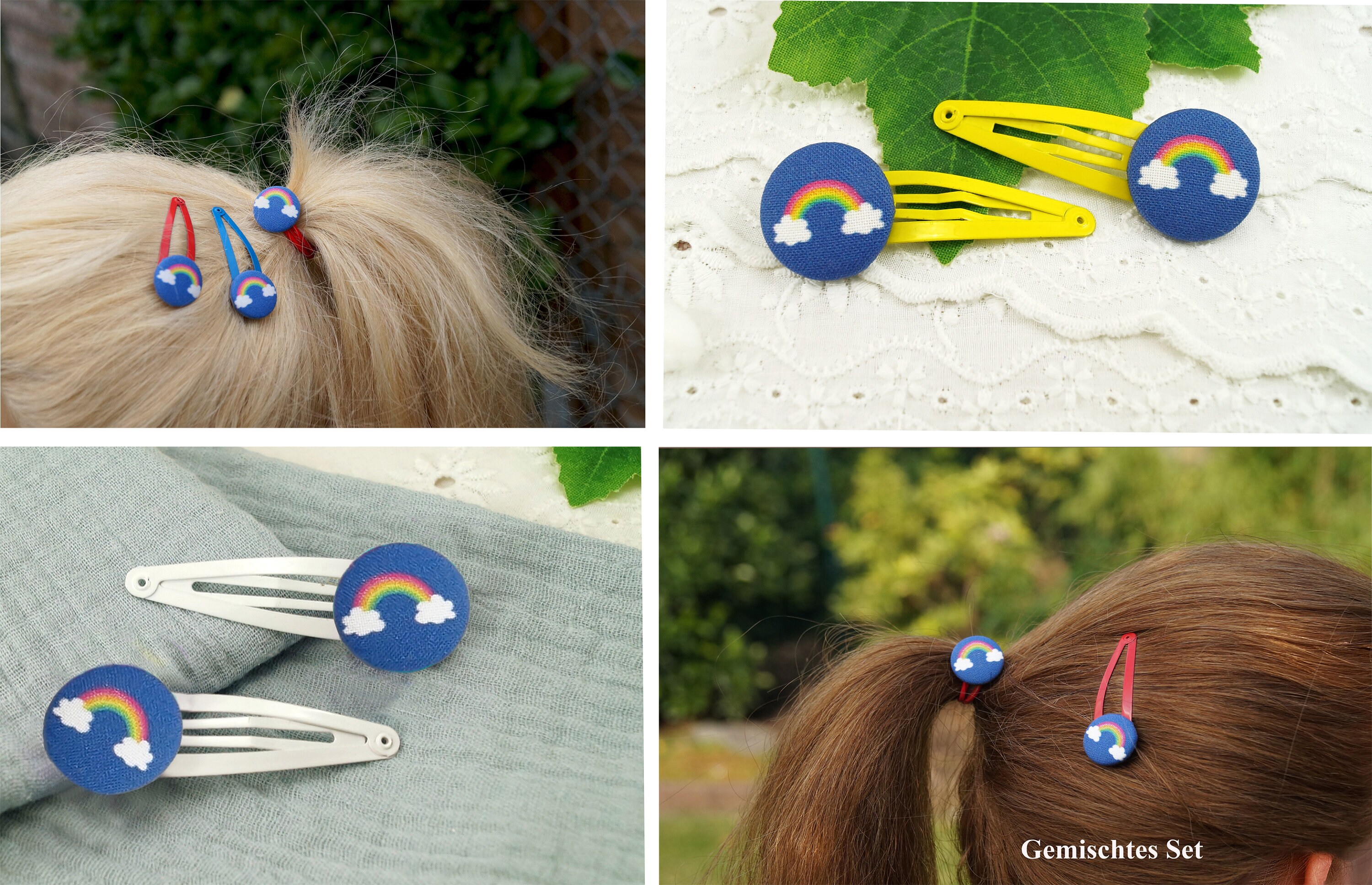 Rainbow Hair Clips Children's Hair Tie Zopfgummis for Etsy UK