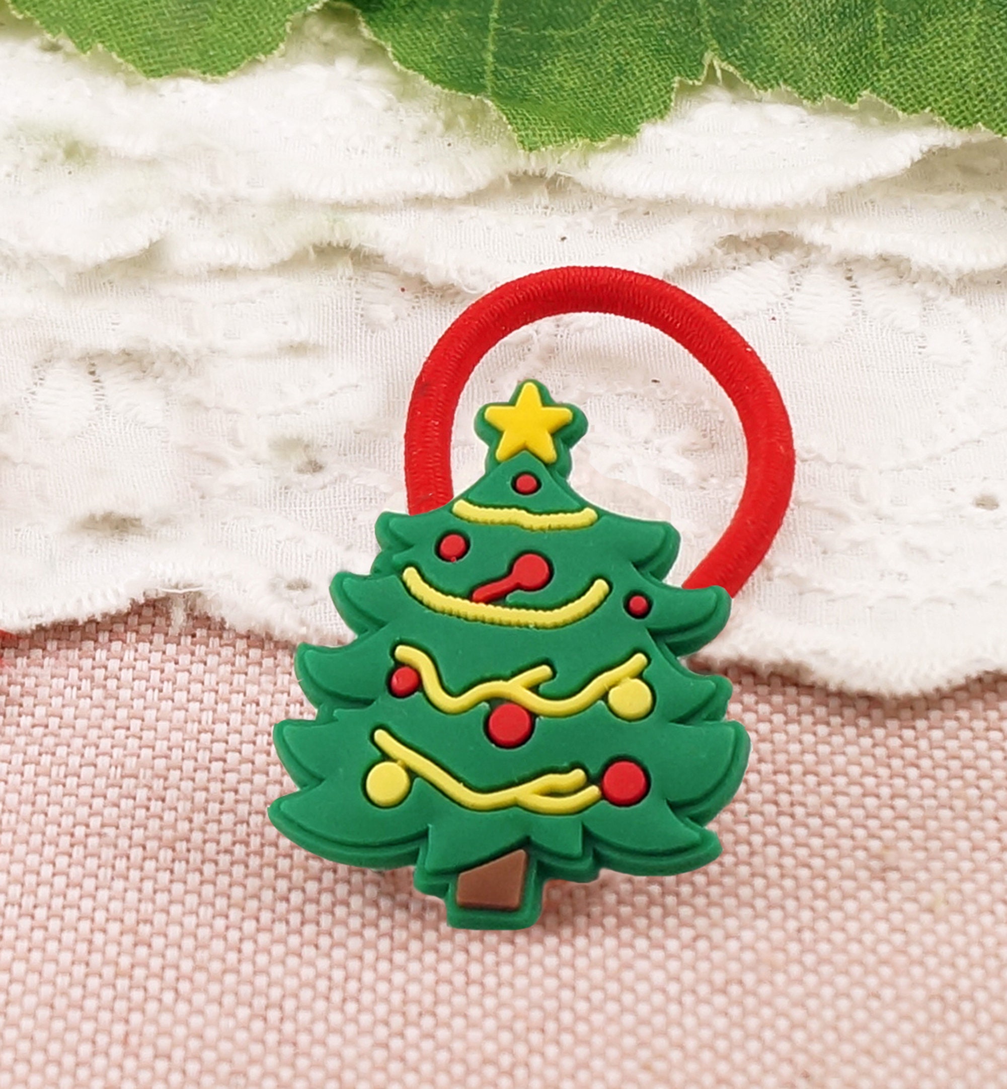 4 Paar Weihnachts-Haarspangen & Gummis – Weihnachtsmann, Rentier, Baum, Für Kinder