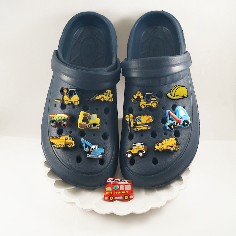 Véhicules de chantier Crocs Badge Pelle Camion Bétonnière Chariot élévateur Chaussures Pince à chaussures Pompiers, Charmes de voiture image 2