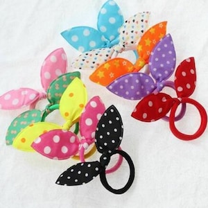 Hair bows girls hair tie dots, hair tie with bow, hair band, pigtail holder, bow hair band for children, baby hair tie