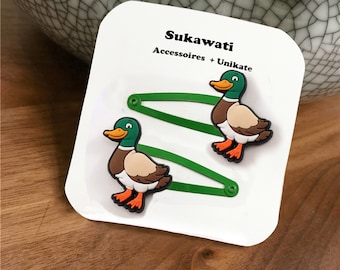 Ente Haarspange Kinder Stockente Zopfgummi Geschenk f. KinderGeburtstag Schultüte Adventskalender Weihnachten Nikolaus