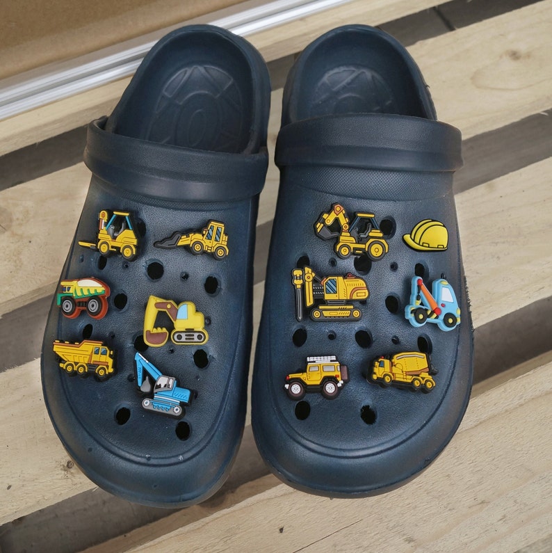 Véhicules de chantier Crocs Badge Pelle Camion Bétonnière Chariot élévateur Chaussures Pince à chaussures Pompiers, Charmes de voiture image 5