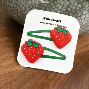 Strawberries children&#39;s hair clips fruit hair clip gift for children&#39;s birthday school cone Easter Advent calendar Santa Claus Christmas