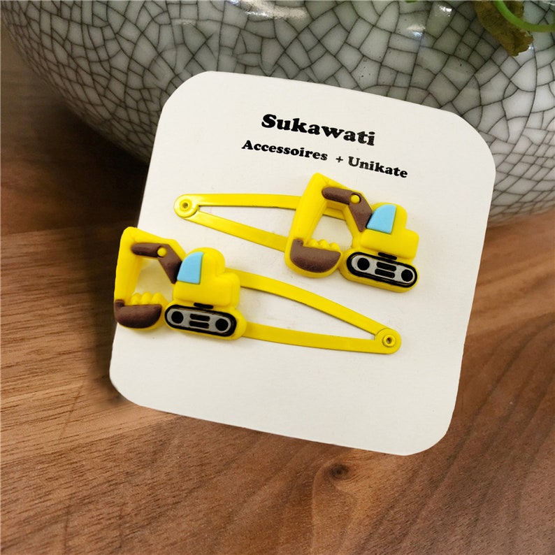 Excavator hair clips boys construction site children hair clip hair tie UNISEX hair clip boy Santa Claus Advent calendar Christmas image 7