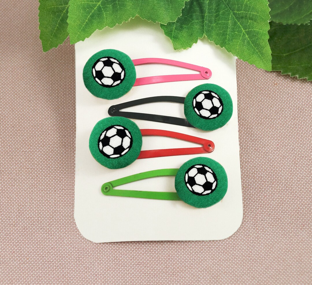 Football Hair Clips Boys Children Football Hair Clip Hair Tie Etsy
