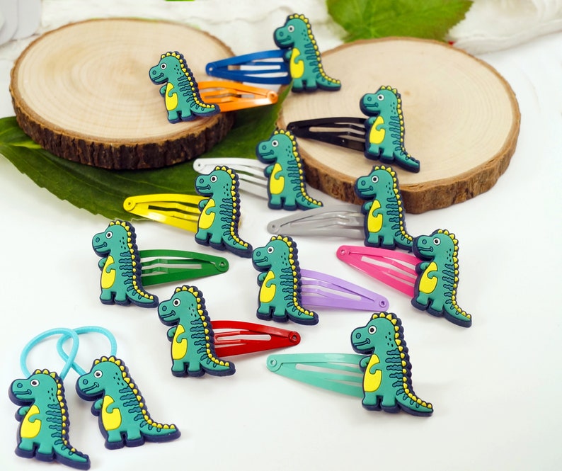 Dino hair clips children T-Rex children's hair clip UNISEX hair clip boy for Easter Santa Claus Advent calendar Christmas image 7