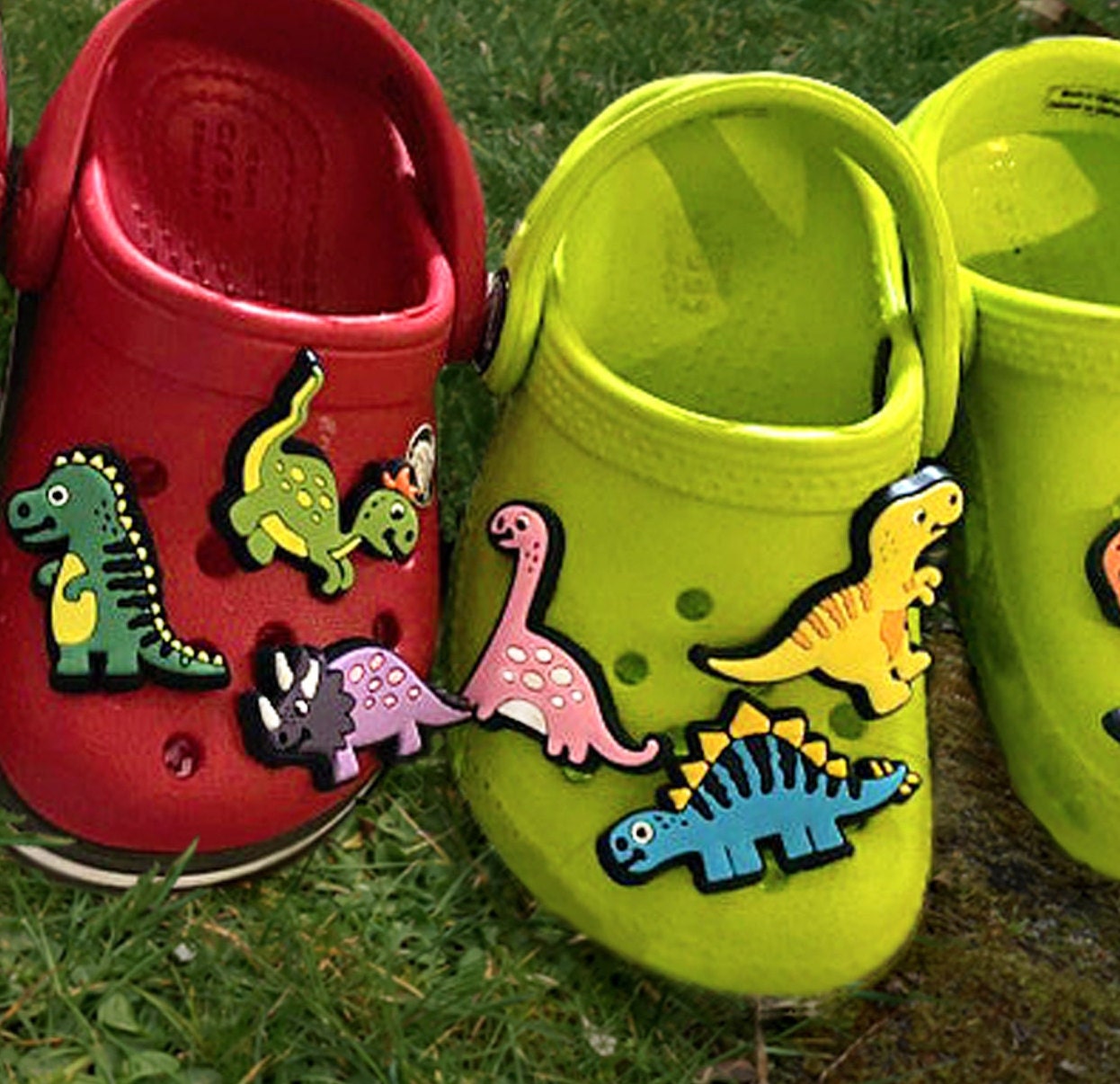 Schoenen Inlegzolen & Accessoires Inlegzolen Kinderen Dino funky schoen Croc charms 