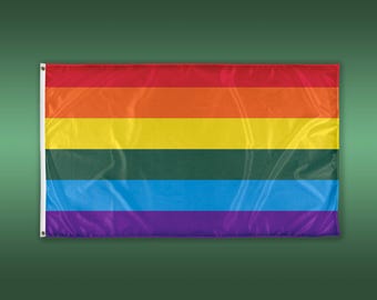 Handmade Gay Pride Day Rainbow Flag - 3x5 LGBT Flag - Printed in the USA
