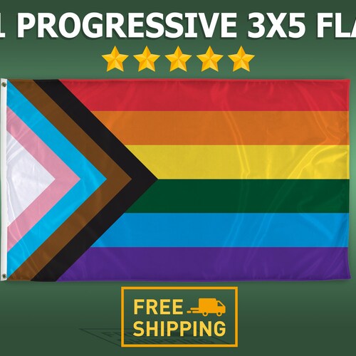Progressive Pride Flag All Inclusive Lgbtq Pride Flag Etsy