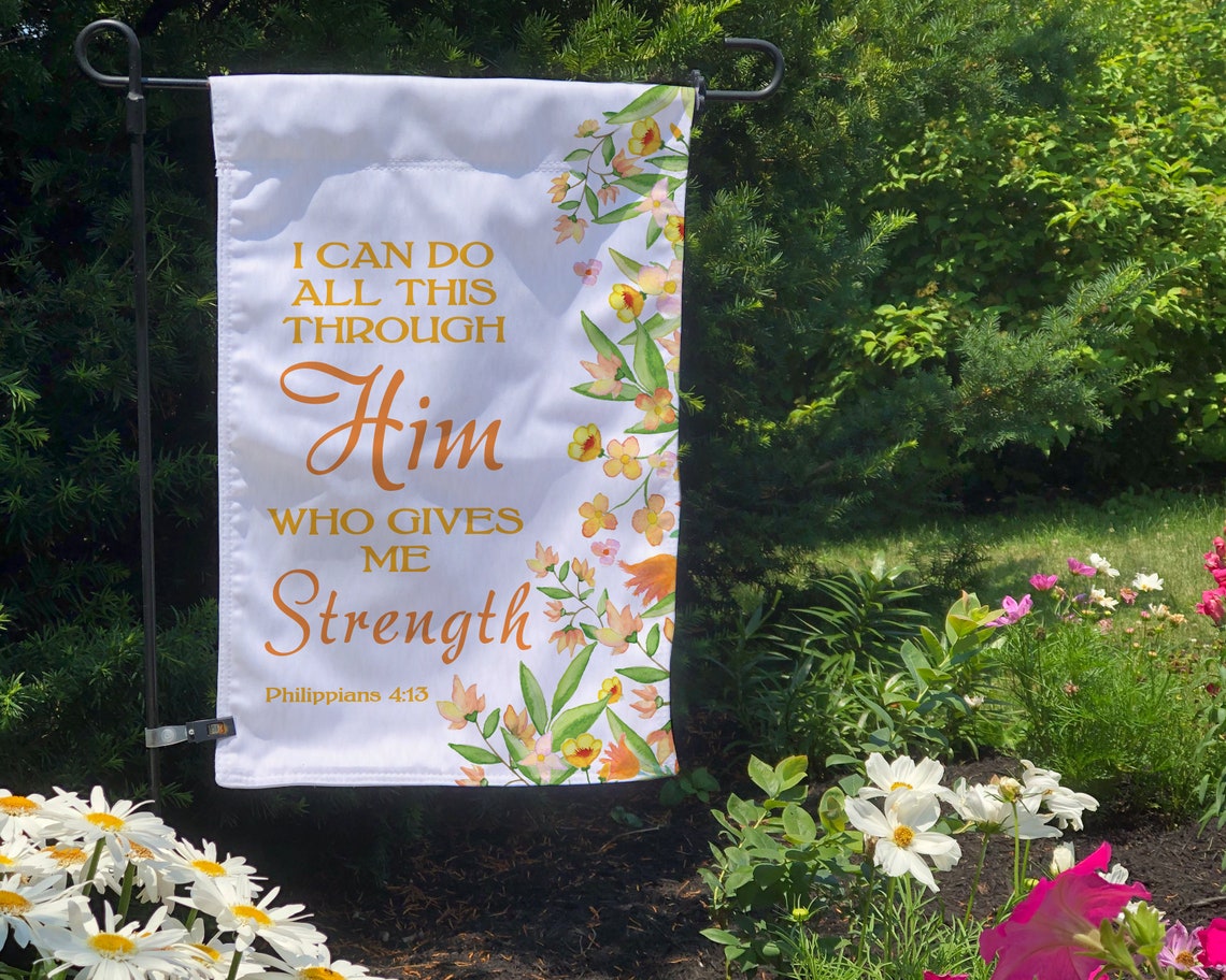 Religious Garden Flag Weatherresistant Doublesided 12 X Etsy