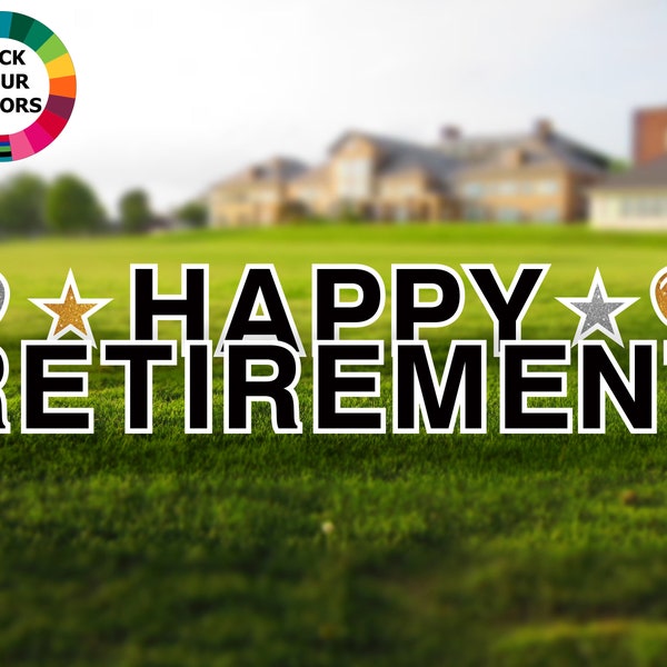 Retirement yard sign etsy