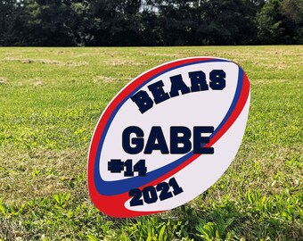 Rugby Yard Signs Personalized with Team, Name, Number, & Year