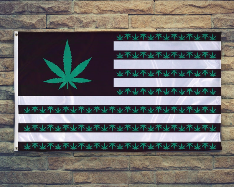 Handmade Cannabis Nation Flag 3x5 Weed/pot Flag Made From Etsy