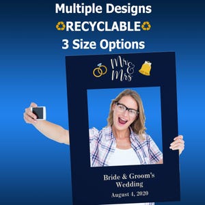 Personalized Wedding Selfie Frame, Wedding Photo Booth Frame, Wedding Photo Props, Wedding Decoration, 3 Sizes & 4 Designs