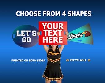 Customizable Cheerleading Sign: Corrugated Plastic, Team Colors & Mascot