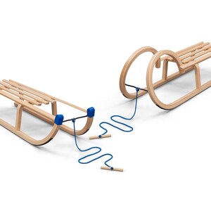 Children’s Classic Christmas Wooden Sled, Made from Environmentally Friendly Laminated Beech Wood, Holds up to 200lbs