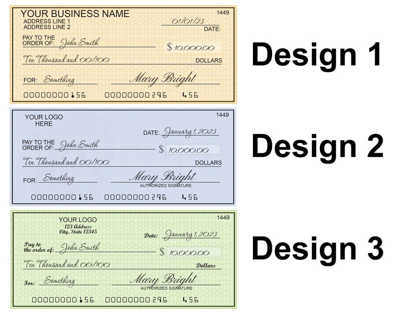 Custom Giant Check Large Check for Special Occasions Oversized Charity Checks Personalized Check Template image 3