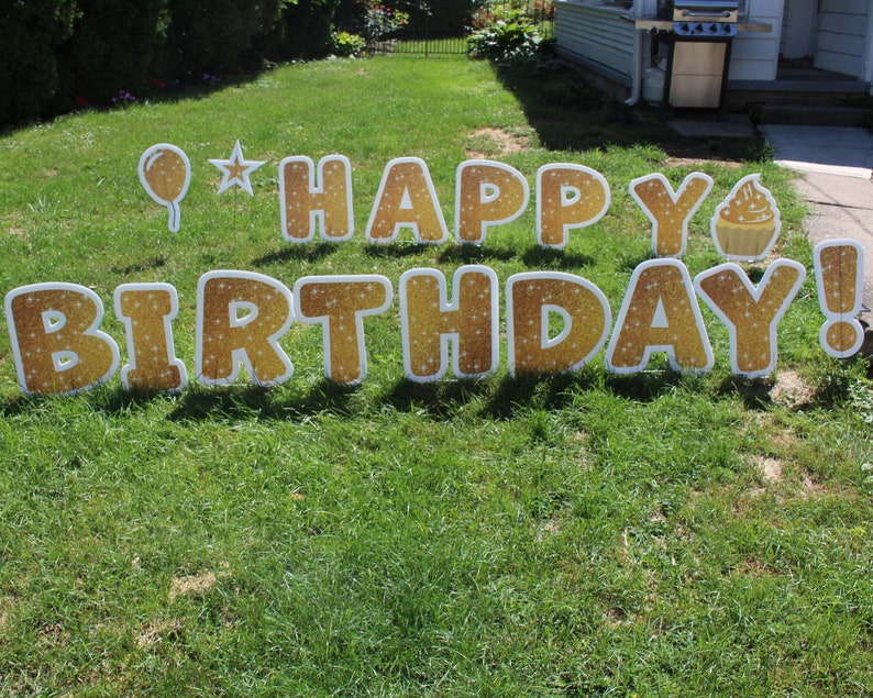 Happy Birthday Lawn Decorations Personalize & Choose Your Etsy