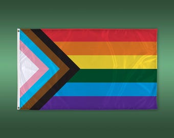 Progressive Pride Flag: 3'x5' Weather-Resistant Polyester