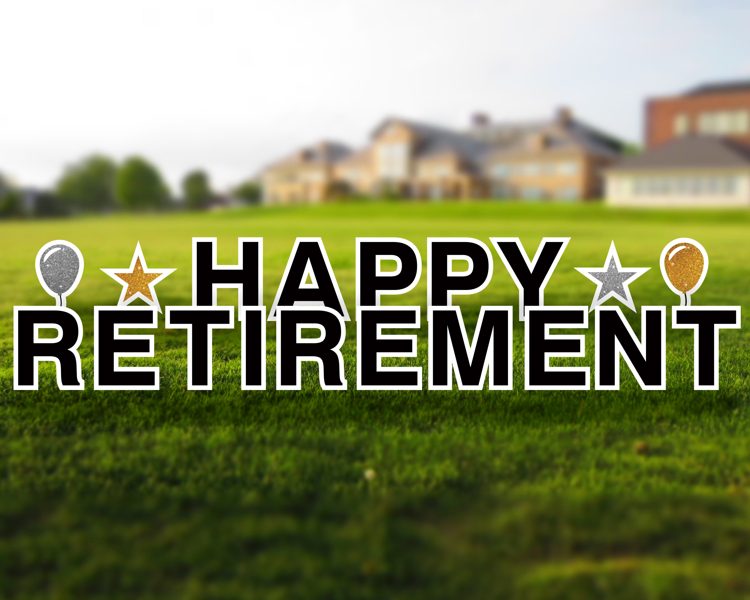 Happy Retirement Lawn Decorations Large 18in Yard Sign Etsy