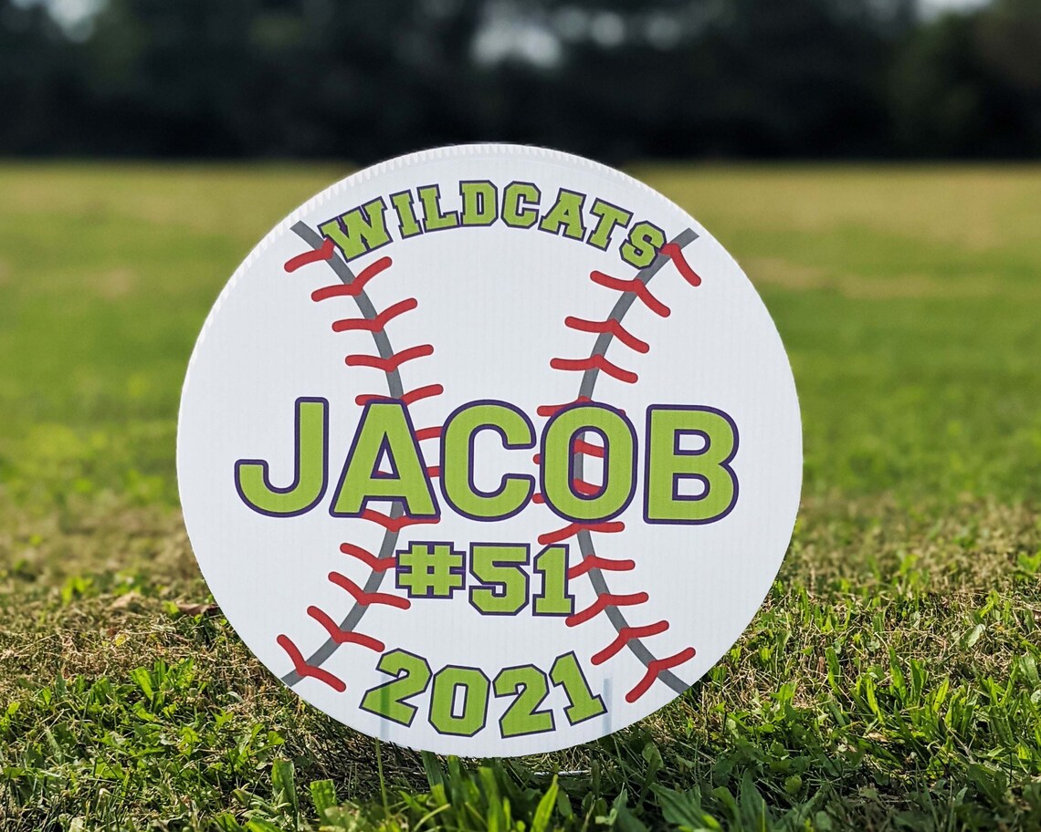 Baseball Yard Signs Personalized With Team Name Number & Etsy