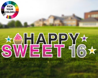 Sweet 16 Yard-bord: 18 inch buitenfeestdecoraties