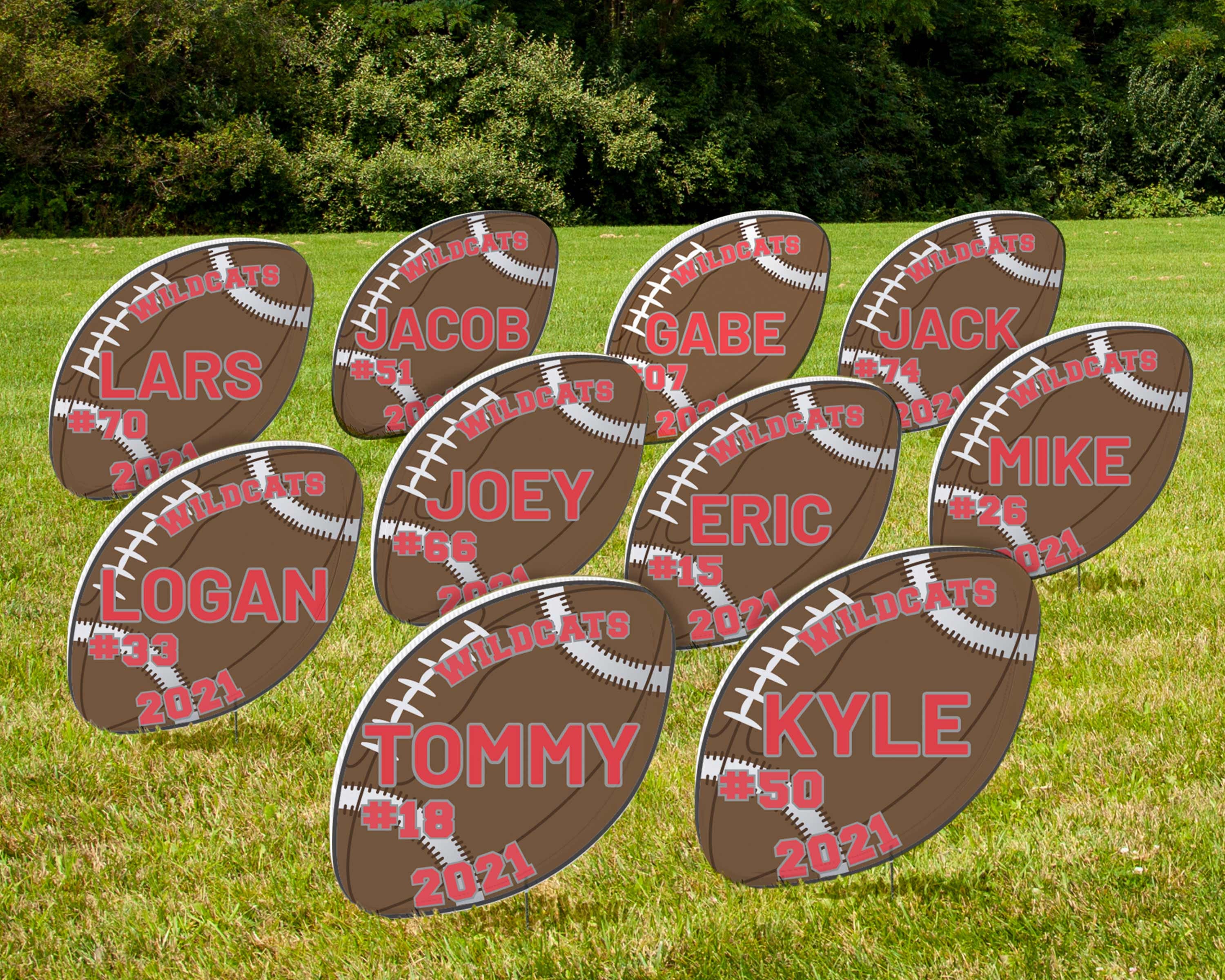 Personalized Football Yard Signs With Team Name Number & Etsy